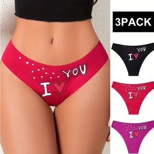 3️⃣7️⃣6️⃣ Valentine's 3-Pack Soft-Stretch Hipster Panties